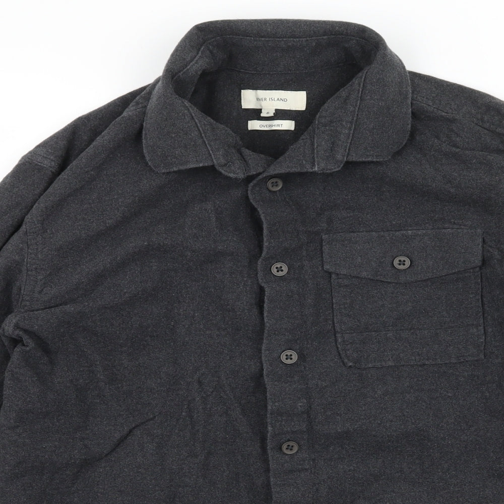 River Island Mens Grey    Button-Up Size S