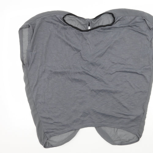 New Look Womens Grey  Jersey Basic Blouse Size M  - Cut out back