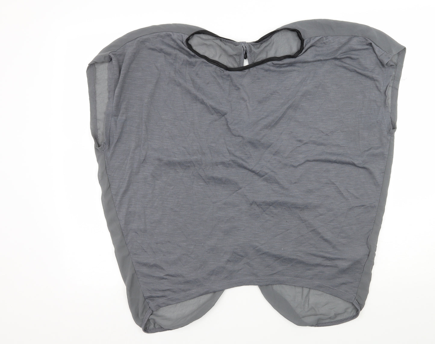 New Look Womens Grey  Jersey Basic Blouse Size M  - Cut out back