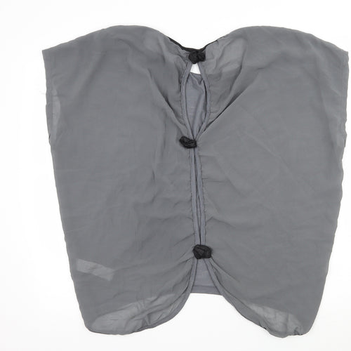 New Look Womens Grey  Jersey Basic Blouse Size M  - Cut out back