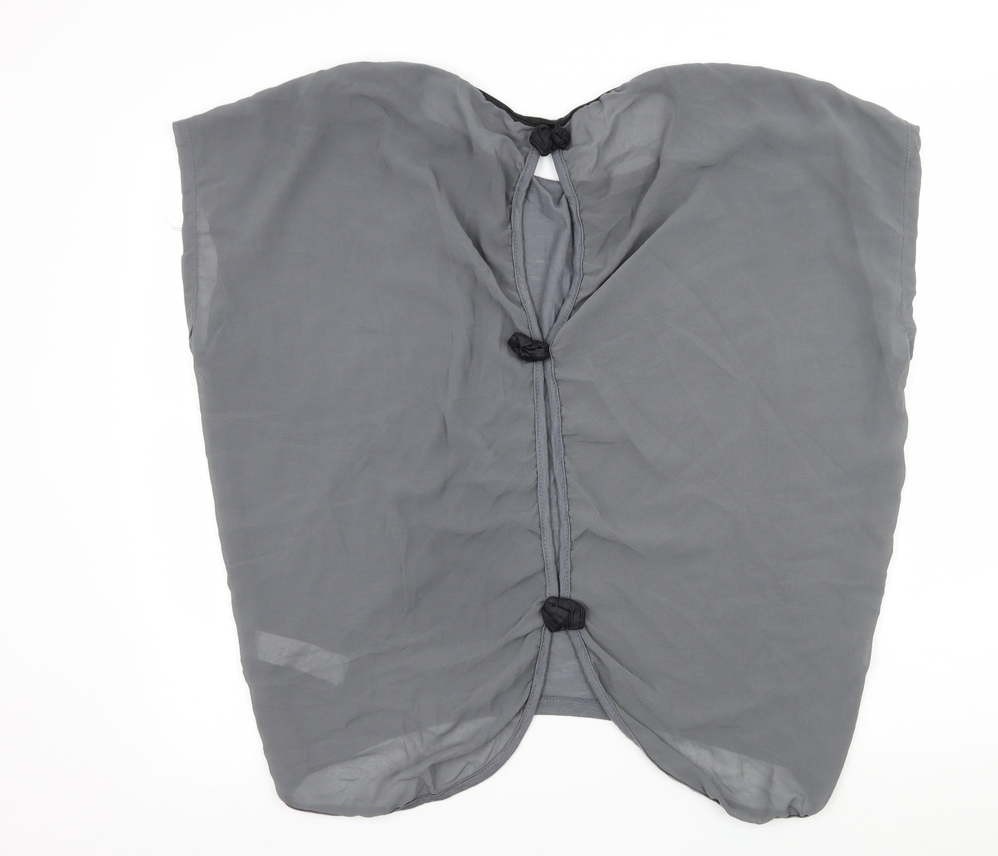 New Look Womens Grey  Jersey Basic Blouse Size M  - Cut out back