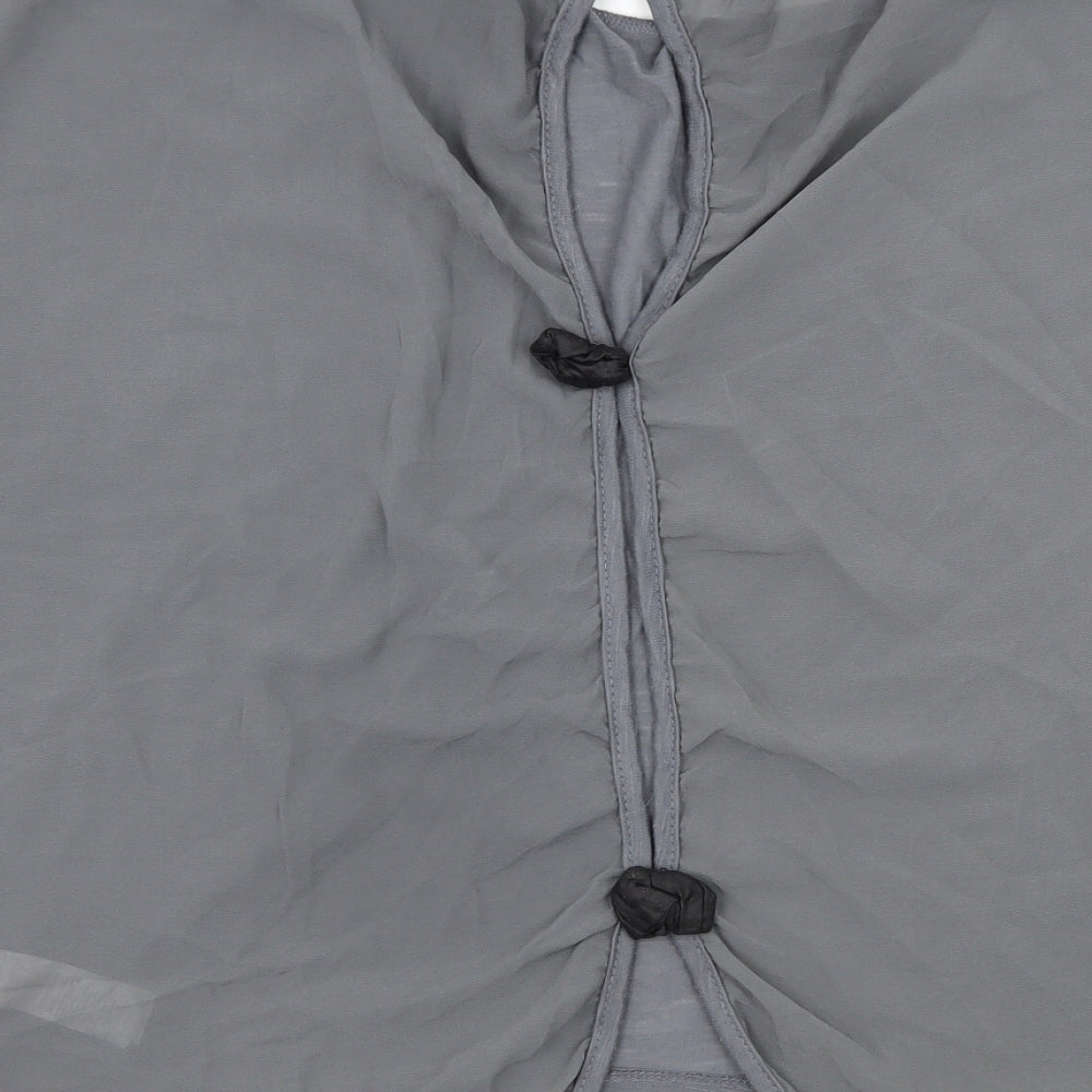 New Look Womens Grey  Jersey Basic Blouse Size M  - Cut out back