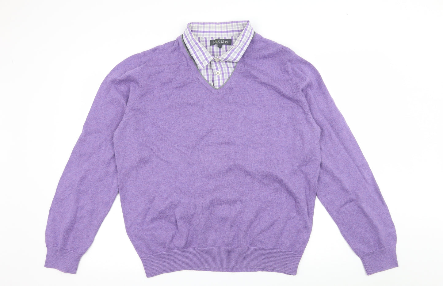Marks and Spencer Mens Purple  Knit Pullover Jumper Size L