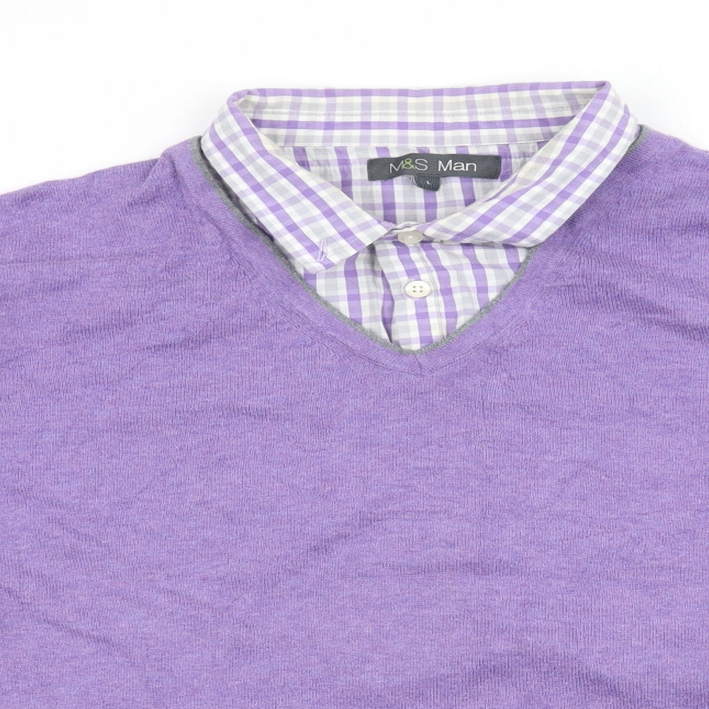 Marks and Spencer Mens Purple  Knit Pullover Jumper Size L