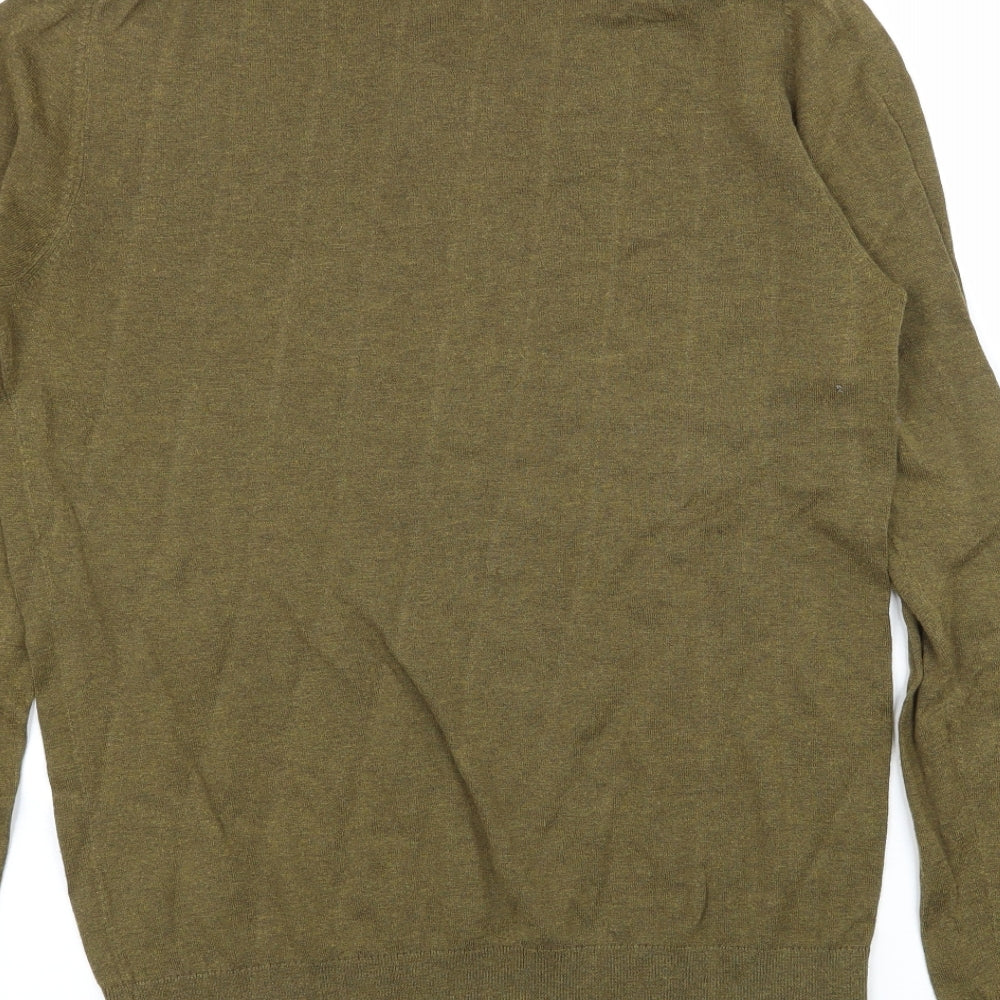 Massimo Dutti Mens Green  Knit Pullover Jumper Size M