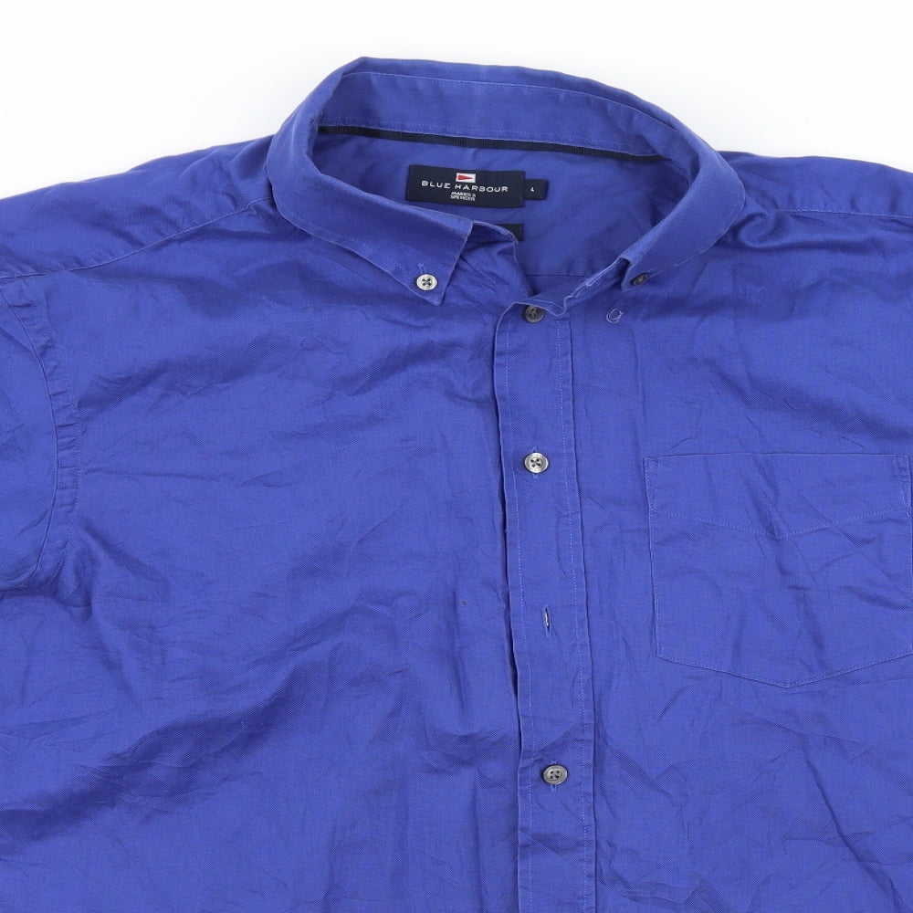 Blue Harbour Mens Blue    Button-Up Size L