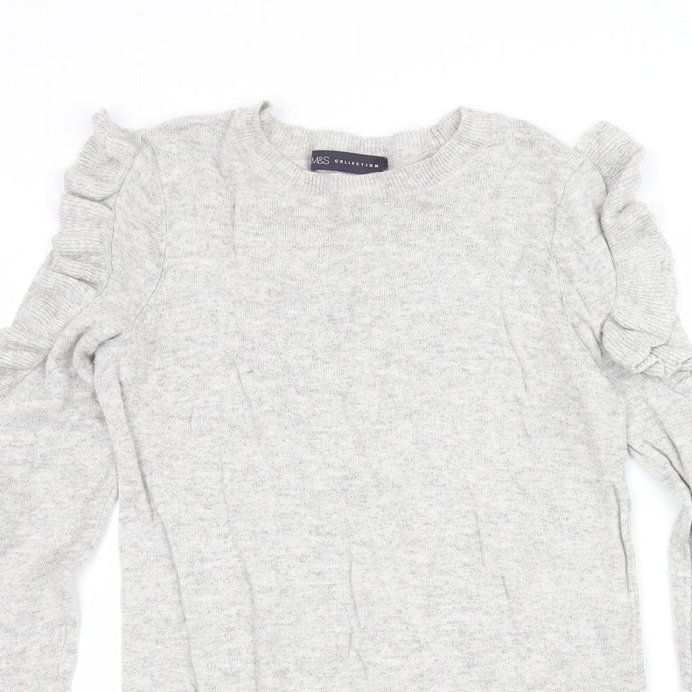Marks and Spencer Womens Grey  Knit Pullover Jumper Size 8