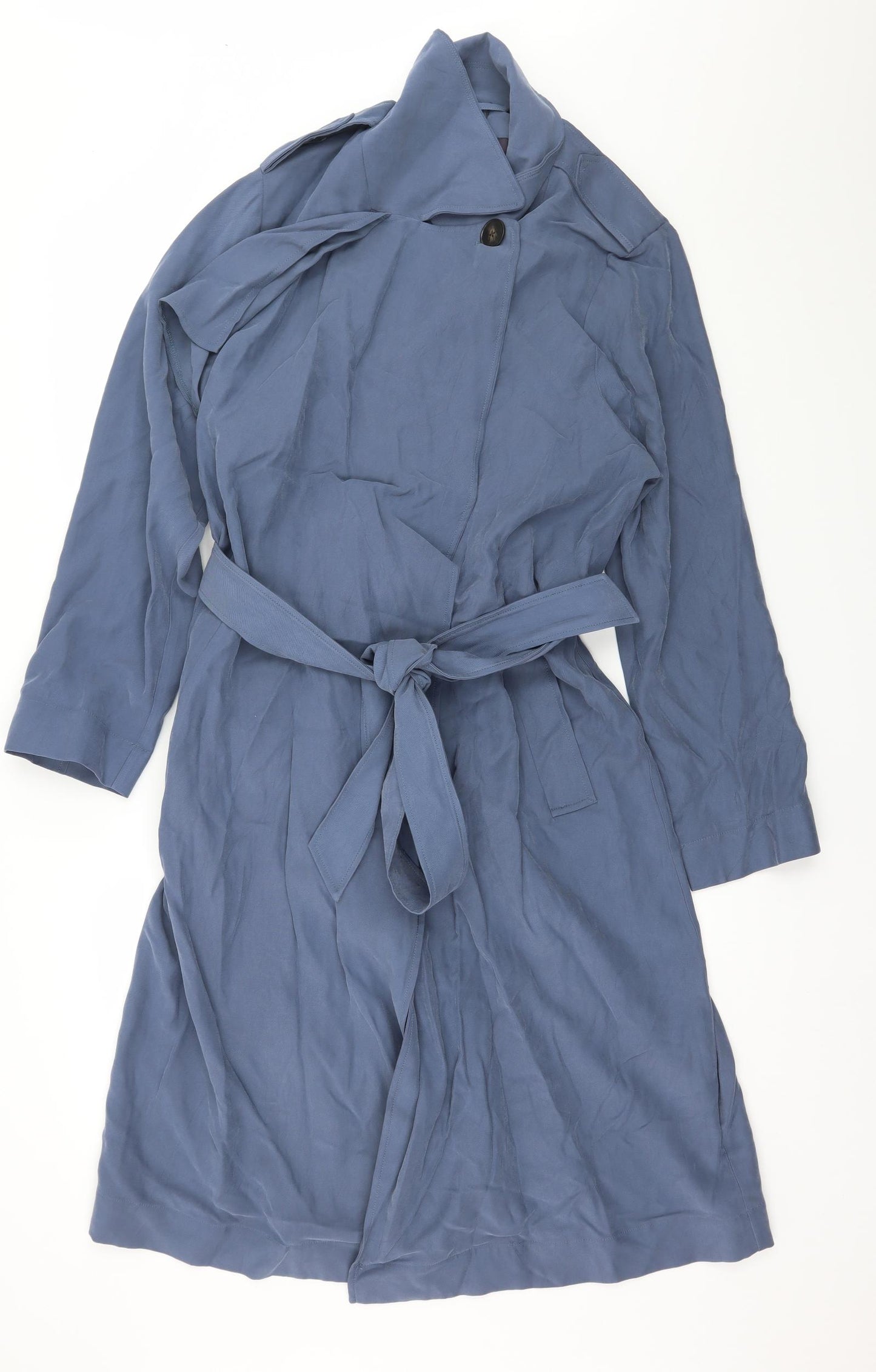Marks and Spencer Womens Blue   Overcoat Coat Size 16