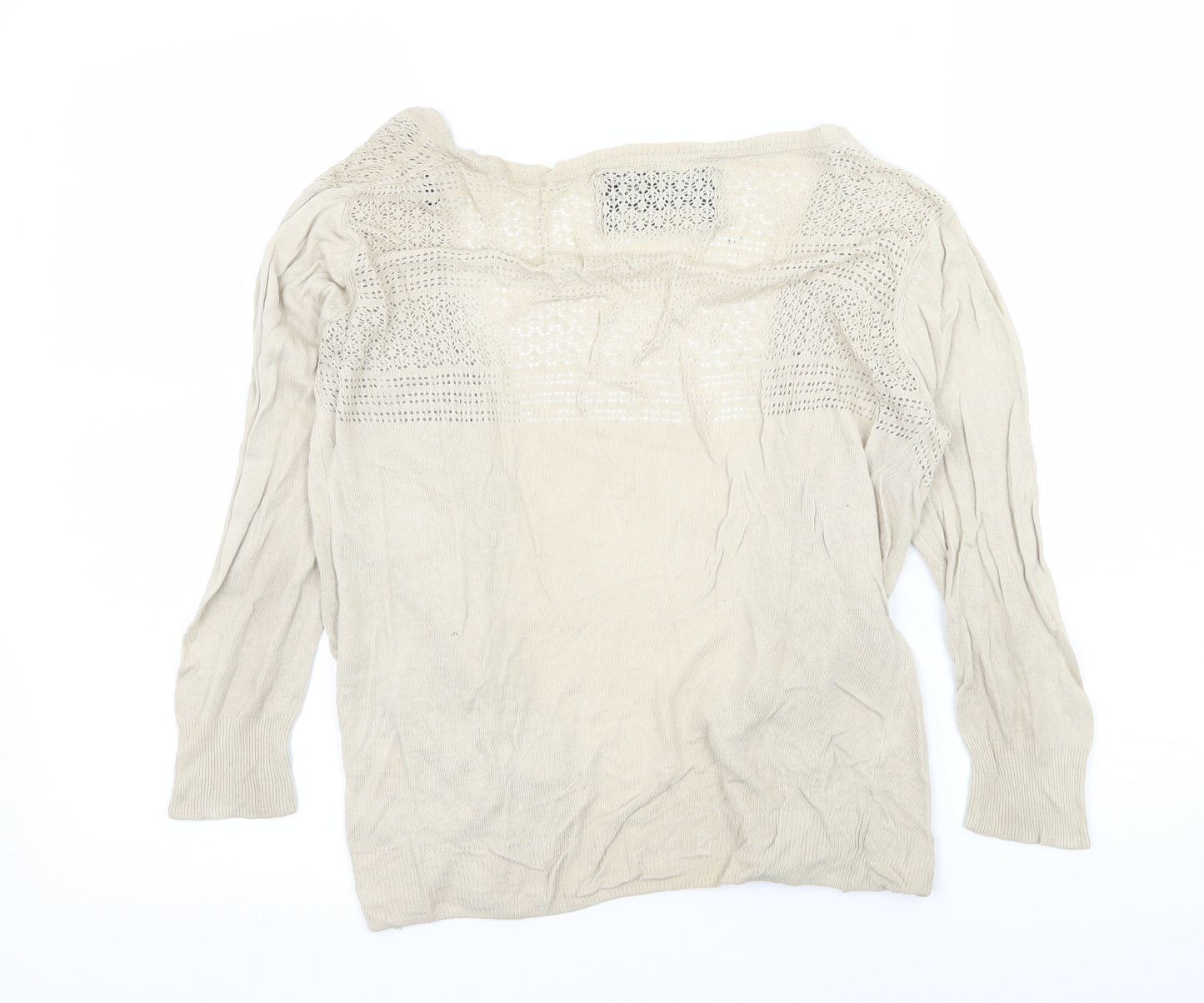 Lee Womens Beige  Knit Cape Jumper Size S