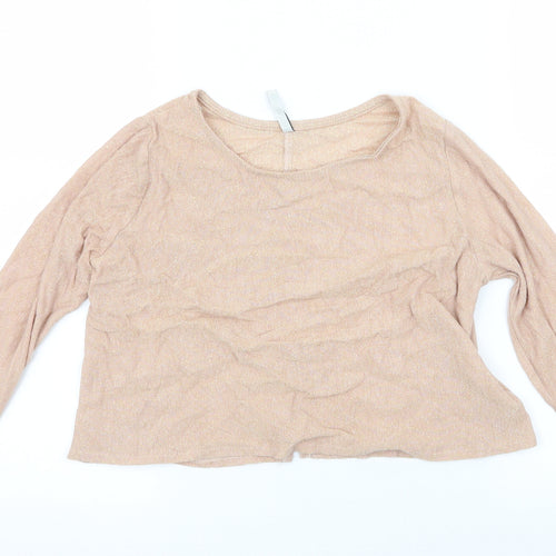 Stradivarius Womens Pink  Knit Basic T-Shirt Size S