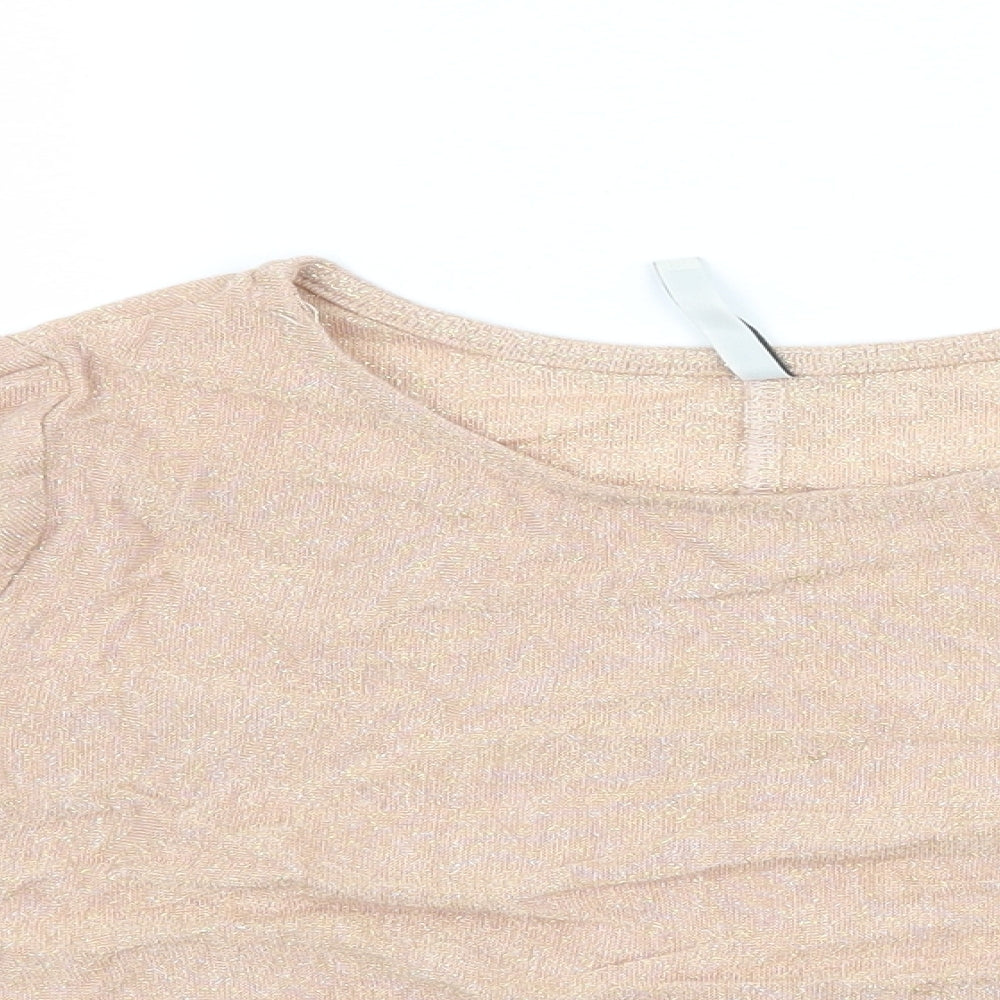 Stradivarius Womens Pink  Knit Basic T-Shirt Size S