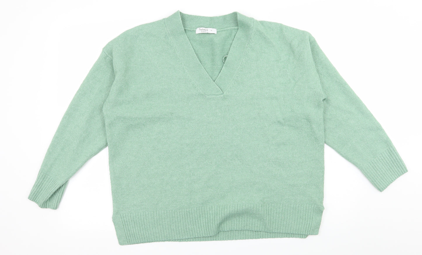 Nutmeg Womens Green  Knit Pullover Jumper Size 16