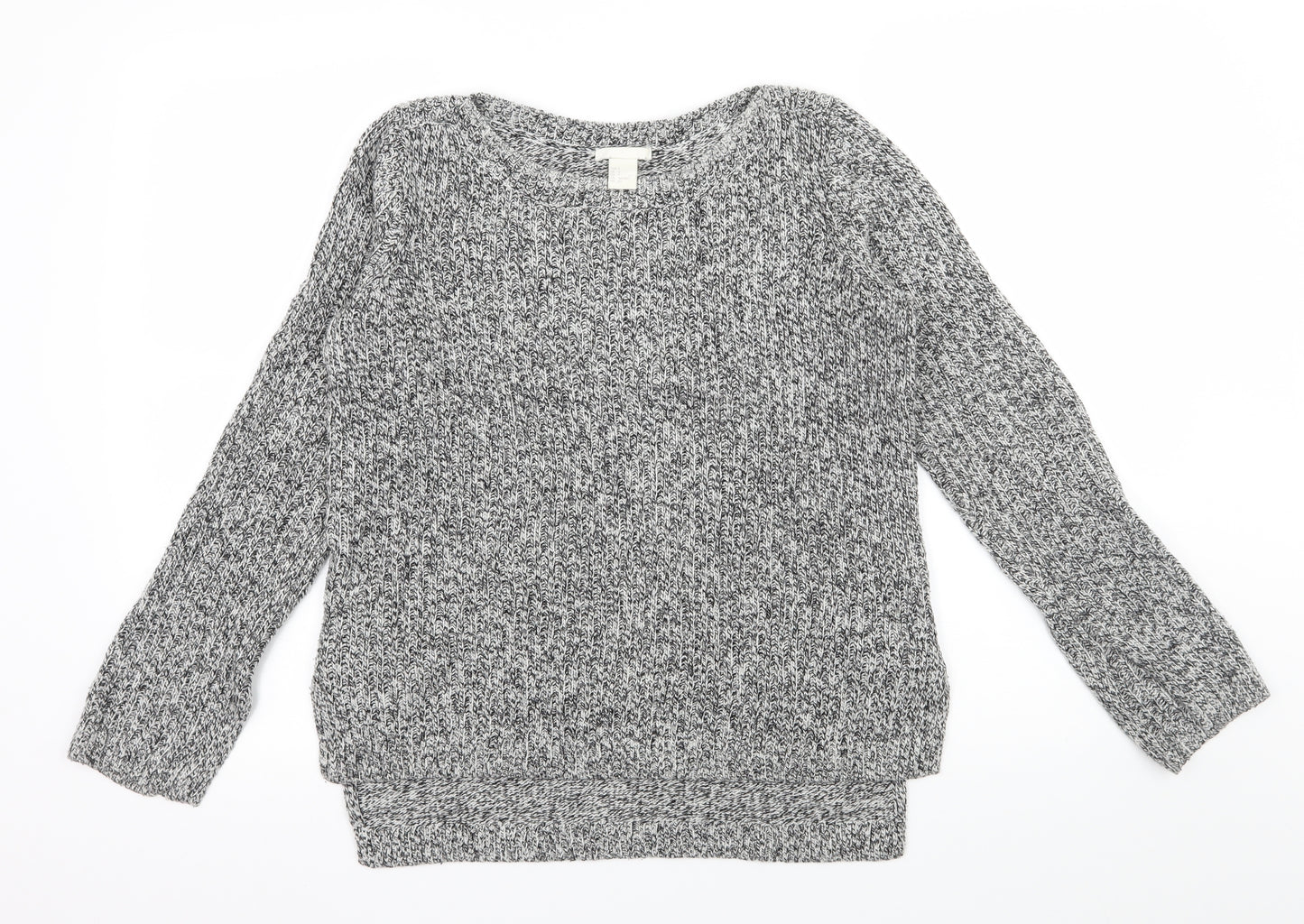 H&M Womens Grey  Knit Pullover Jumper Size S