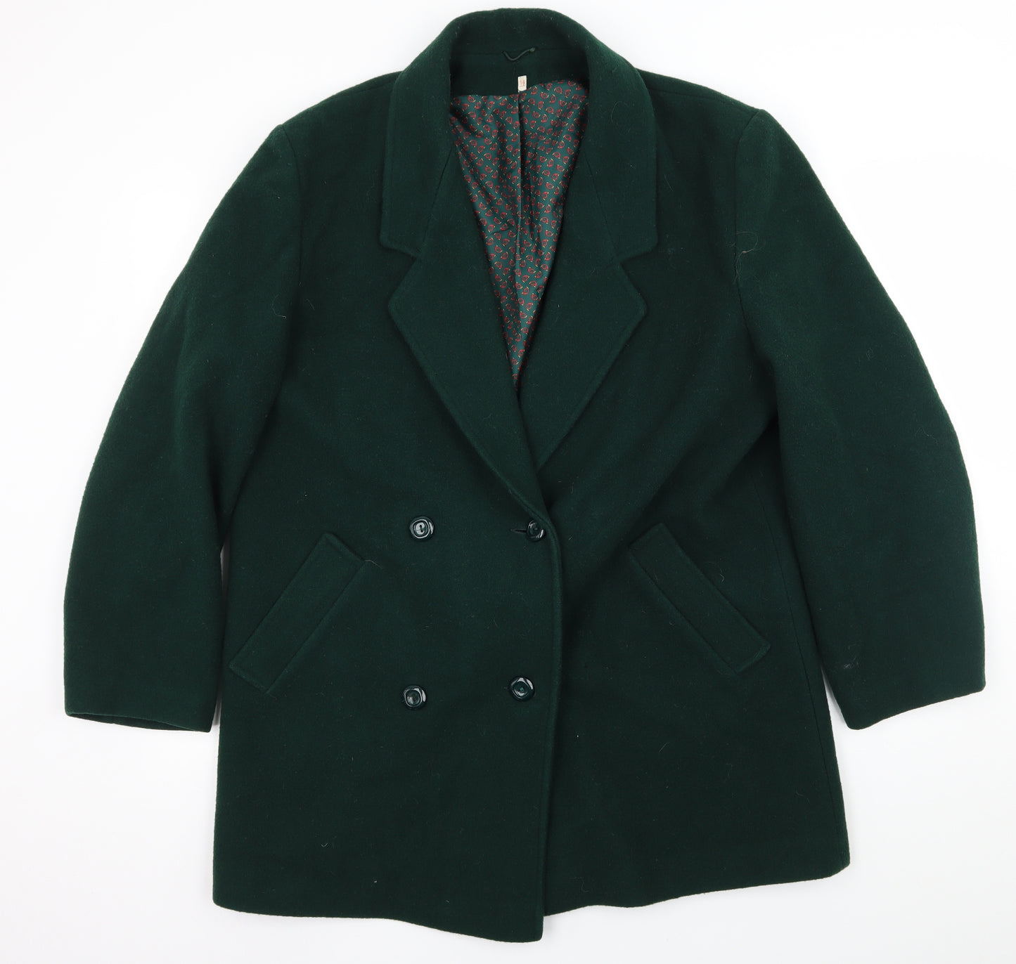 Preworn Womens Green   Overcoat Coat Size 14