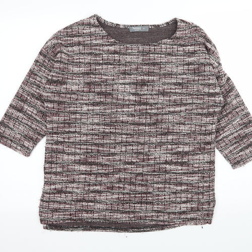 Nutmeg Womens Pink Striped Knit Pullover Jumper Size 12