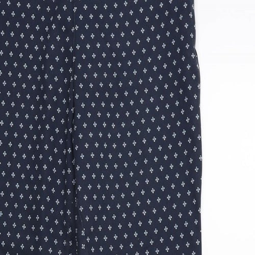 H&M Womens Blue Geometric  Trousers  Size 14 L27 in