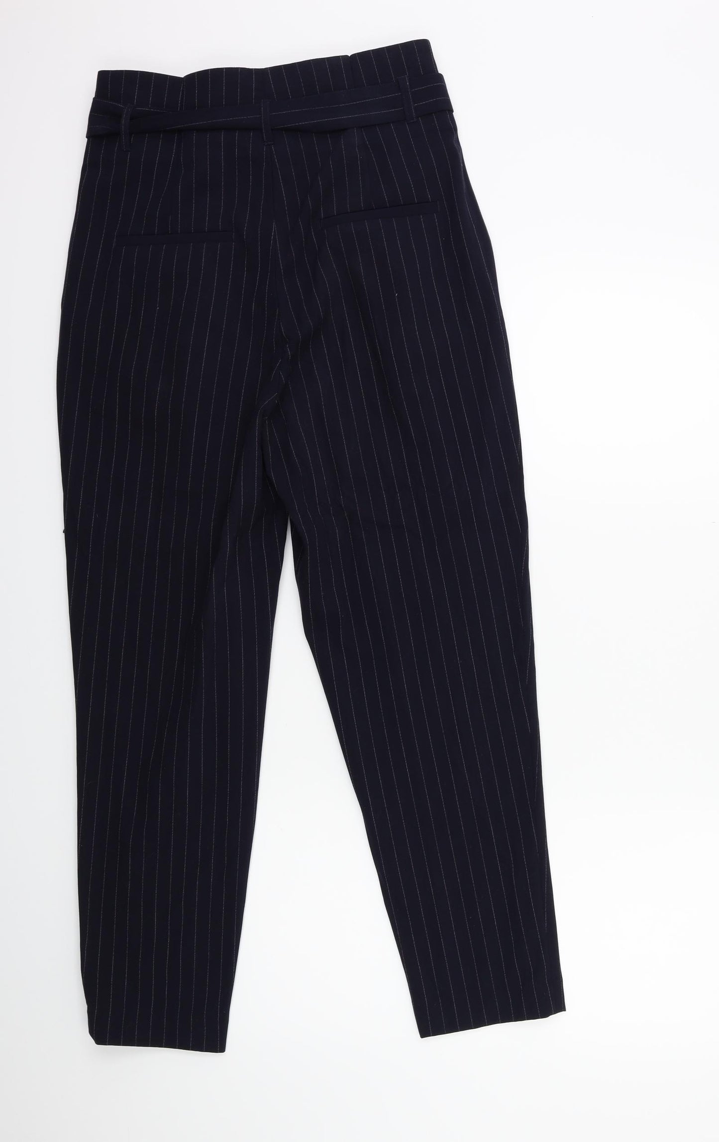 H&M Womens Blue Striped  Trousers  Size 10 L28 in