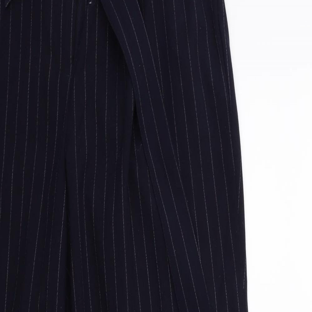H&M Womens Blue Striped  Trousers  Size 10 L28 in