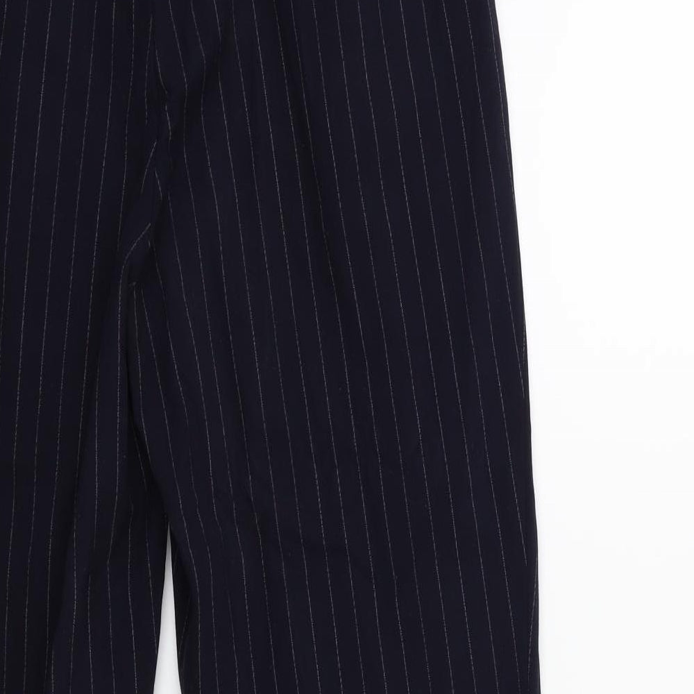 H&M Womens Blue Striped  Trousers  Size 10 L28 in