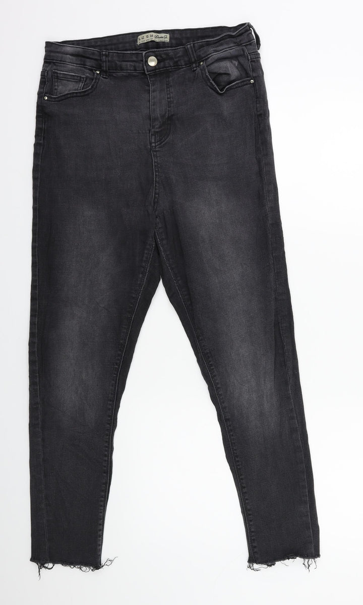 Denim & Co. Womens Grey Denim Skinny Jeans Size 14 L25 in