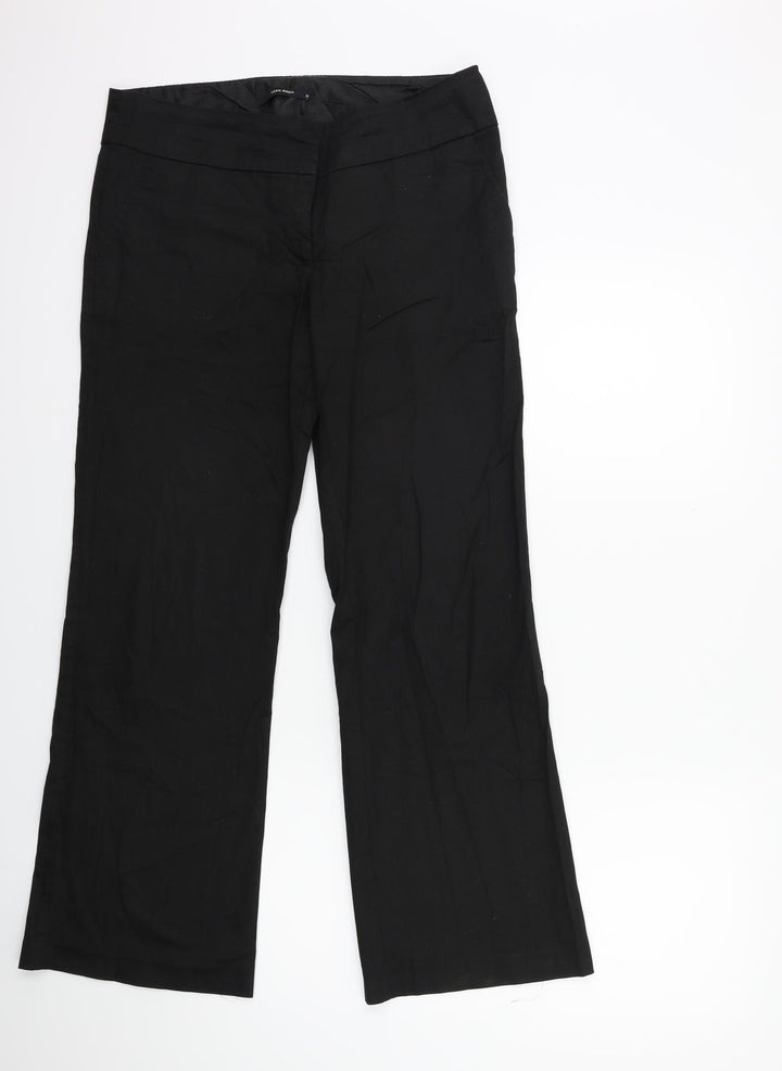VERO MODA Womens Black Trousers Size 10 L30 in