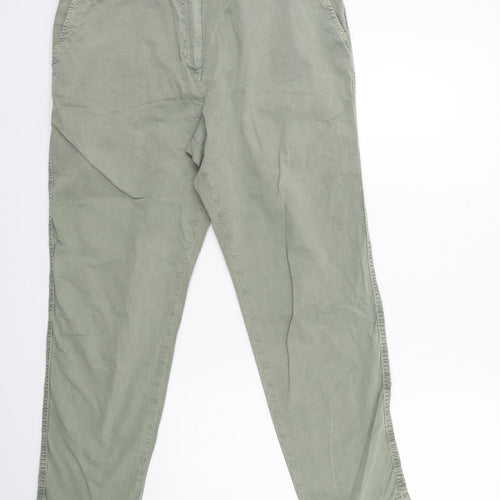 Marks and Spencer Womens Green   Chino Trousers Size 14 L26 in