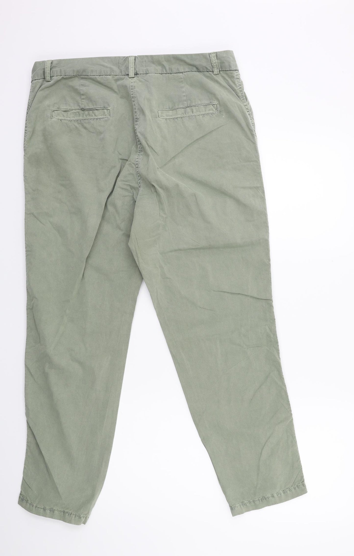 Marks and Spencer Womens Green   Chino Trousers Size 14 L26 in