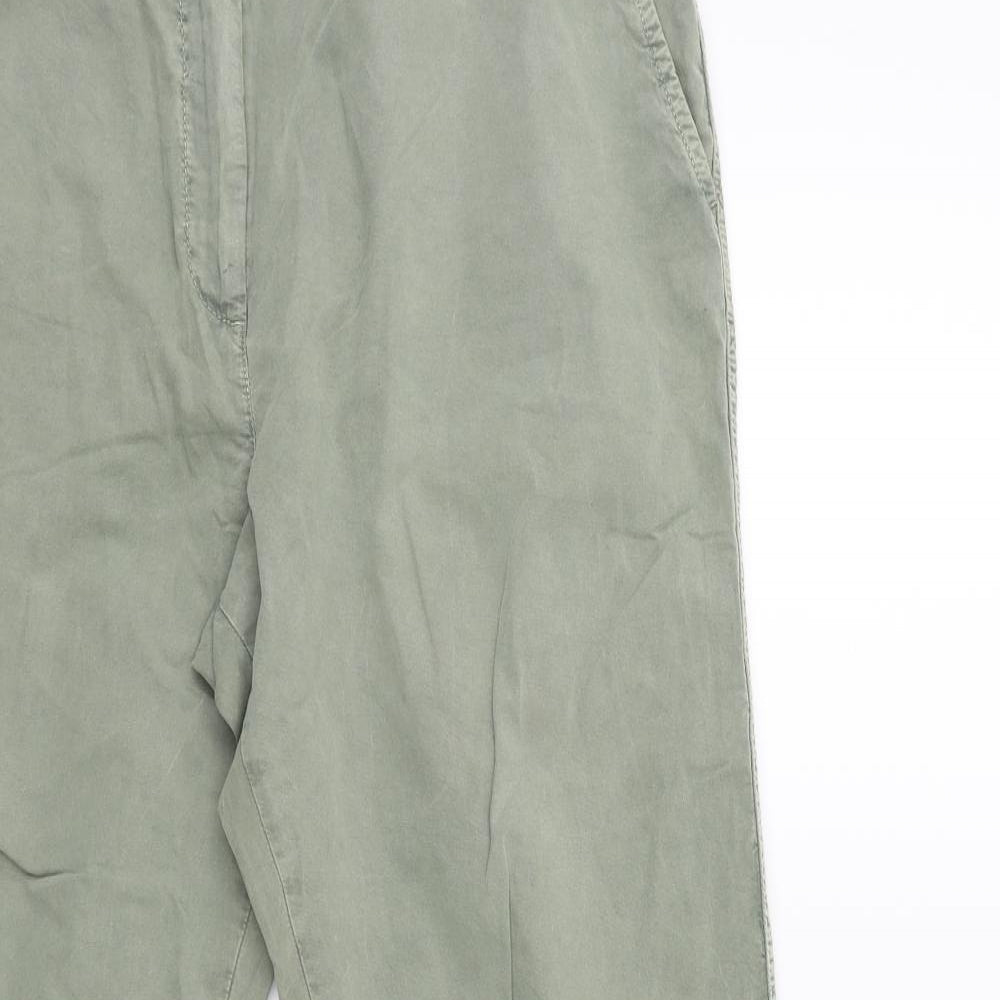 Marks and Spencer Womens Green   Chino Trousers Size 14 L26 in