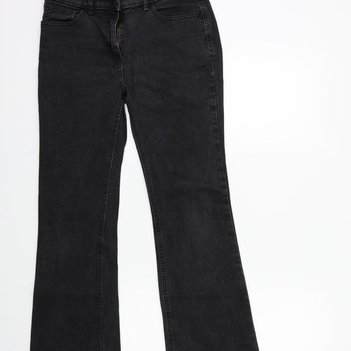Marks and Spencer Womens Black  Denim Flared Jeans Size 10 L29 in