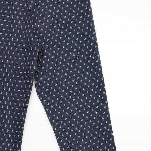 H&M Womens Blue Geometric  Trousers  Size 10 L27 in