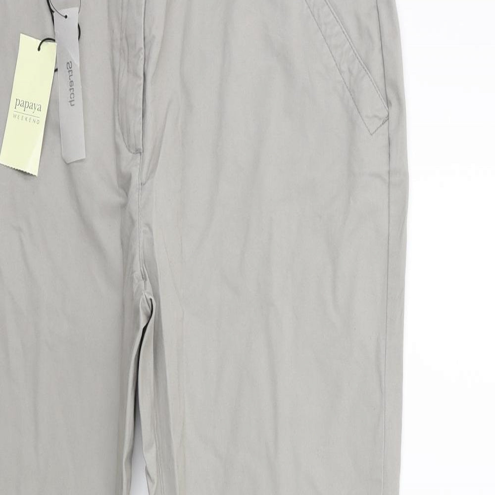 Papaya Womens Grey   Chino Trousers Size 14 L27 in