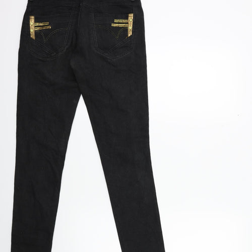 H&K Womens Black  Denim Skinny Jeans Size 30 in L30 in