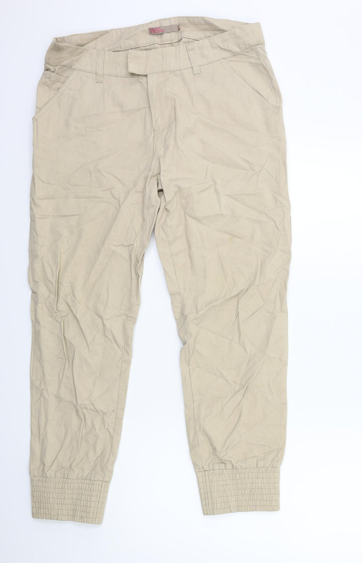 Saint Tropez Clothing Womens Beige   Chino Trousers Size 12 L28 in