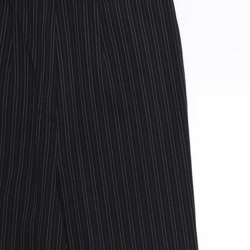 C&A Womens Black Striped Rayon Trousers  Size 16 L28 in
