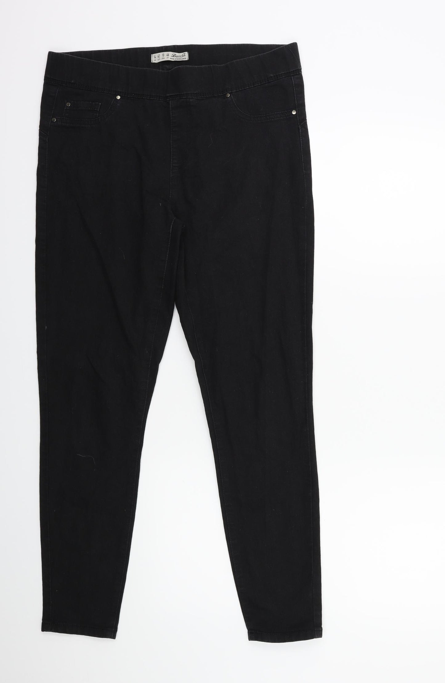 Denim & Co. Womens Black  Denim Jegging Jeans Size 14 L29 in