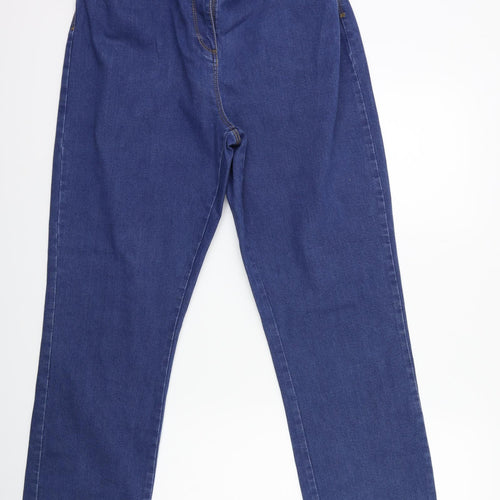 M&Co Womens Blue  Denim Straight Jeans Size 22 L31 in