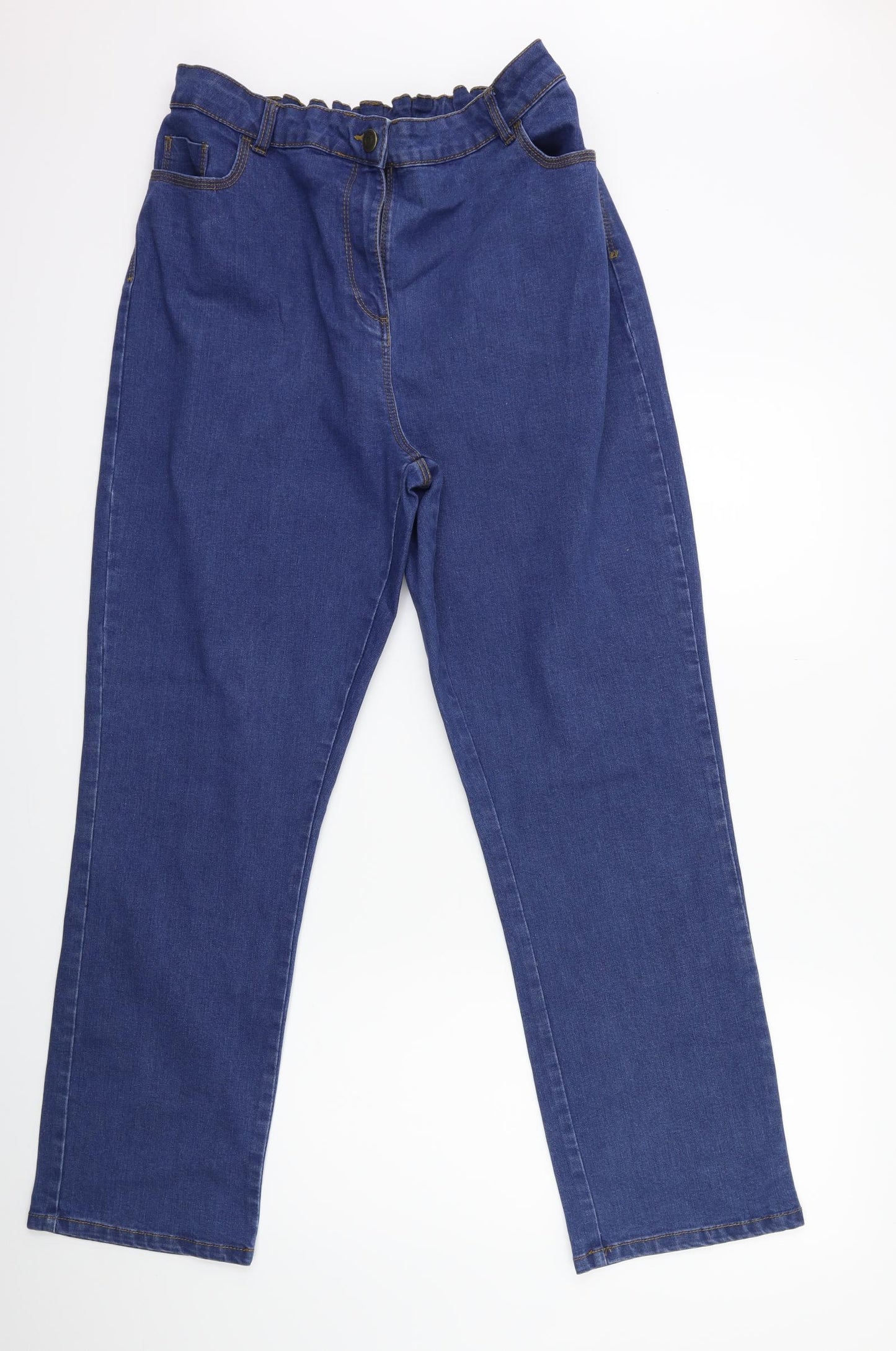 M&Co Womens Blue  Denim Straight Jeans Size 22 L31 in