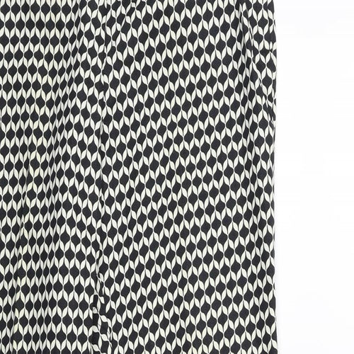 H&M Womens Black Geometric  Trousers  Size 8 L27 in