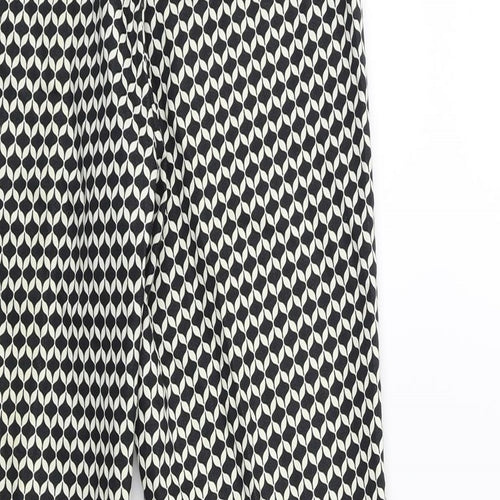 H&M Womens Black Geometric  Trousers  Size 8 L27 in