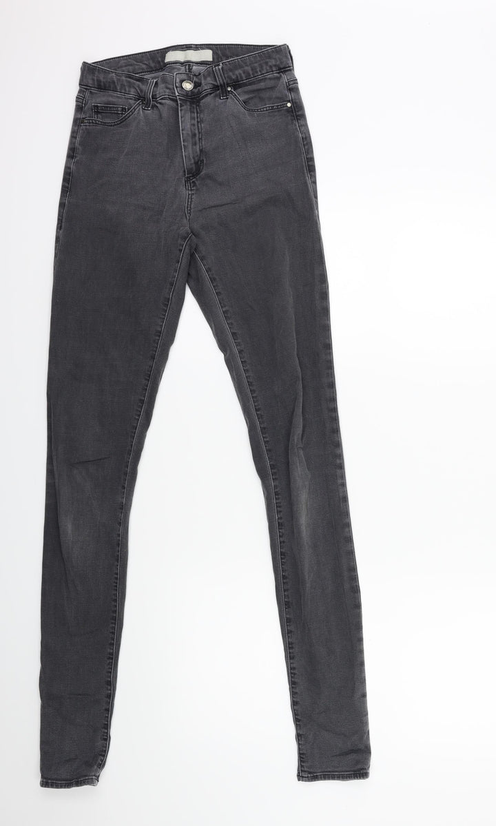 Preworn Womens Grey  Denim Skinny Jeans Size 26 in L31 in