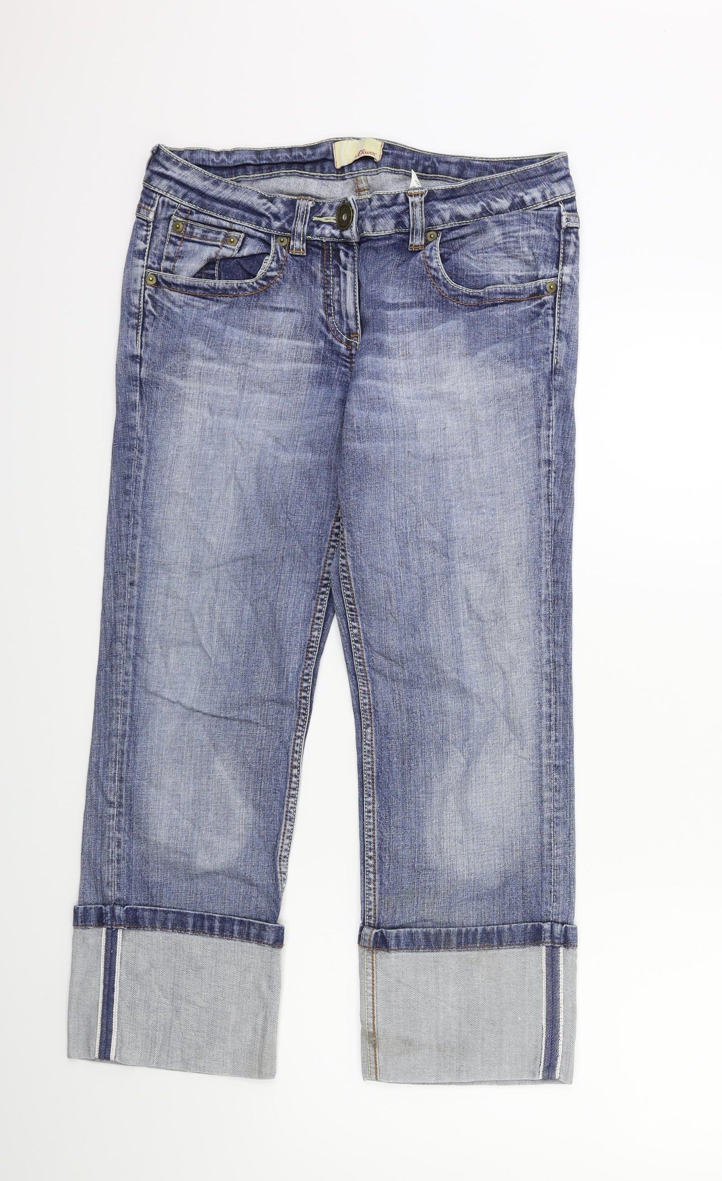 s.Oliver Womens Blue  Denim Cropped Jeans Size 10 L24 in