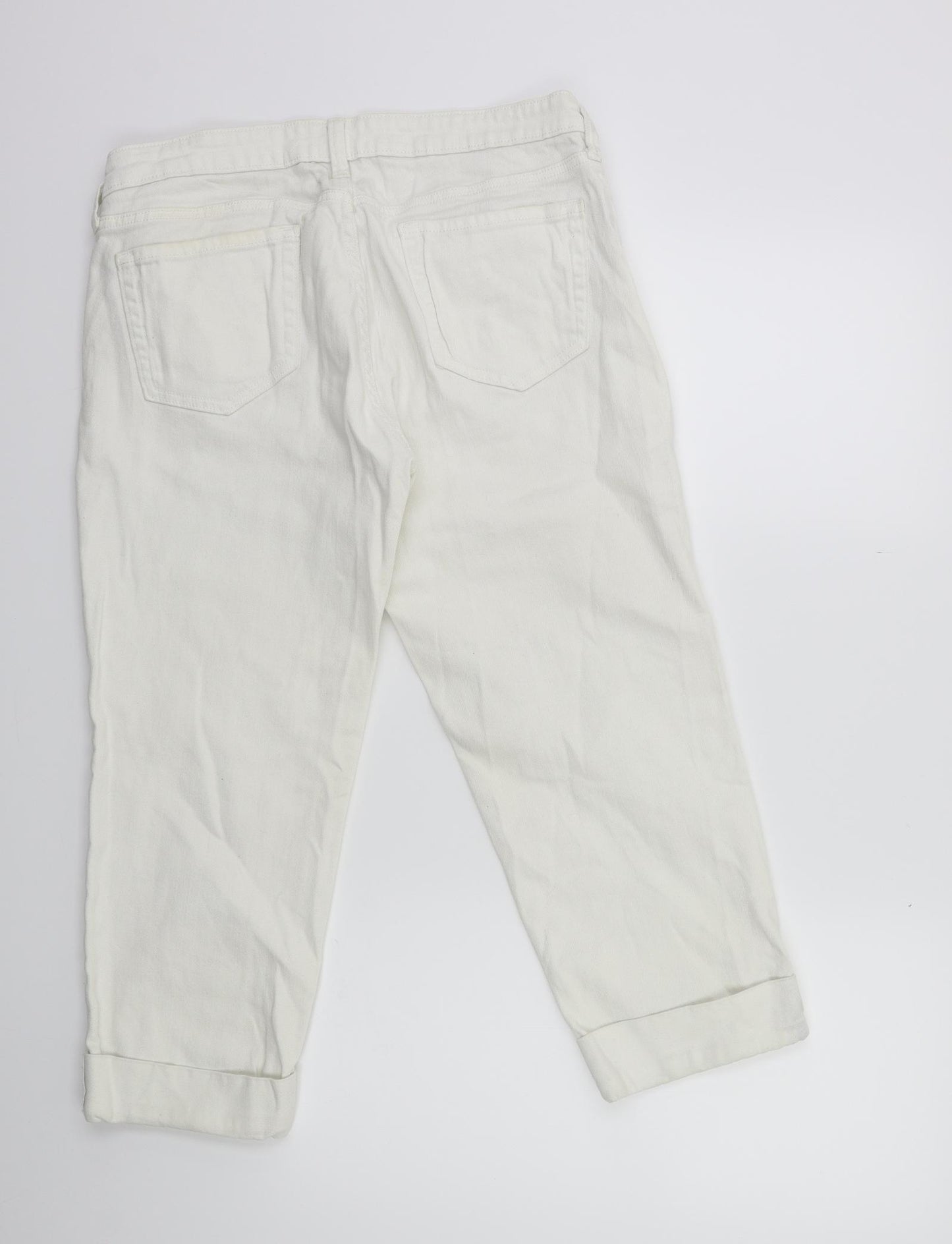 Gap Womens White  Denim Cropped Jeans Size 16 L23 in