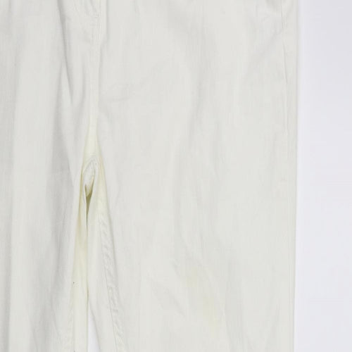 Denim & Co. Womens White  Denim Straight Jeans Size 16 L31 in