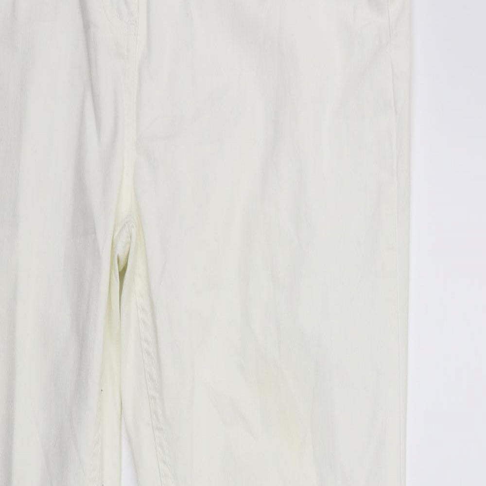 Denim & Co. Womens White  Denim Straight Jeans Size 16 L31 in