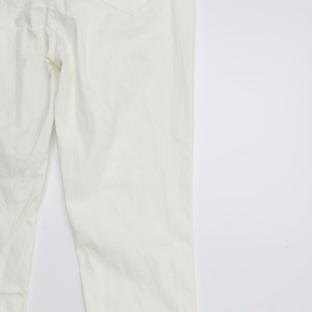 Denim & Co. Womens White  Denim Straight Jeans Size 16 L31 in