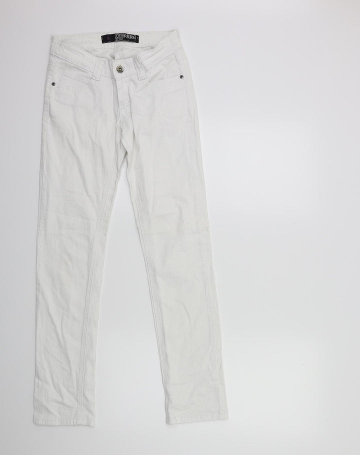 Denim 365 Womens White Denim Skinny Jeans Size 8 L30 in