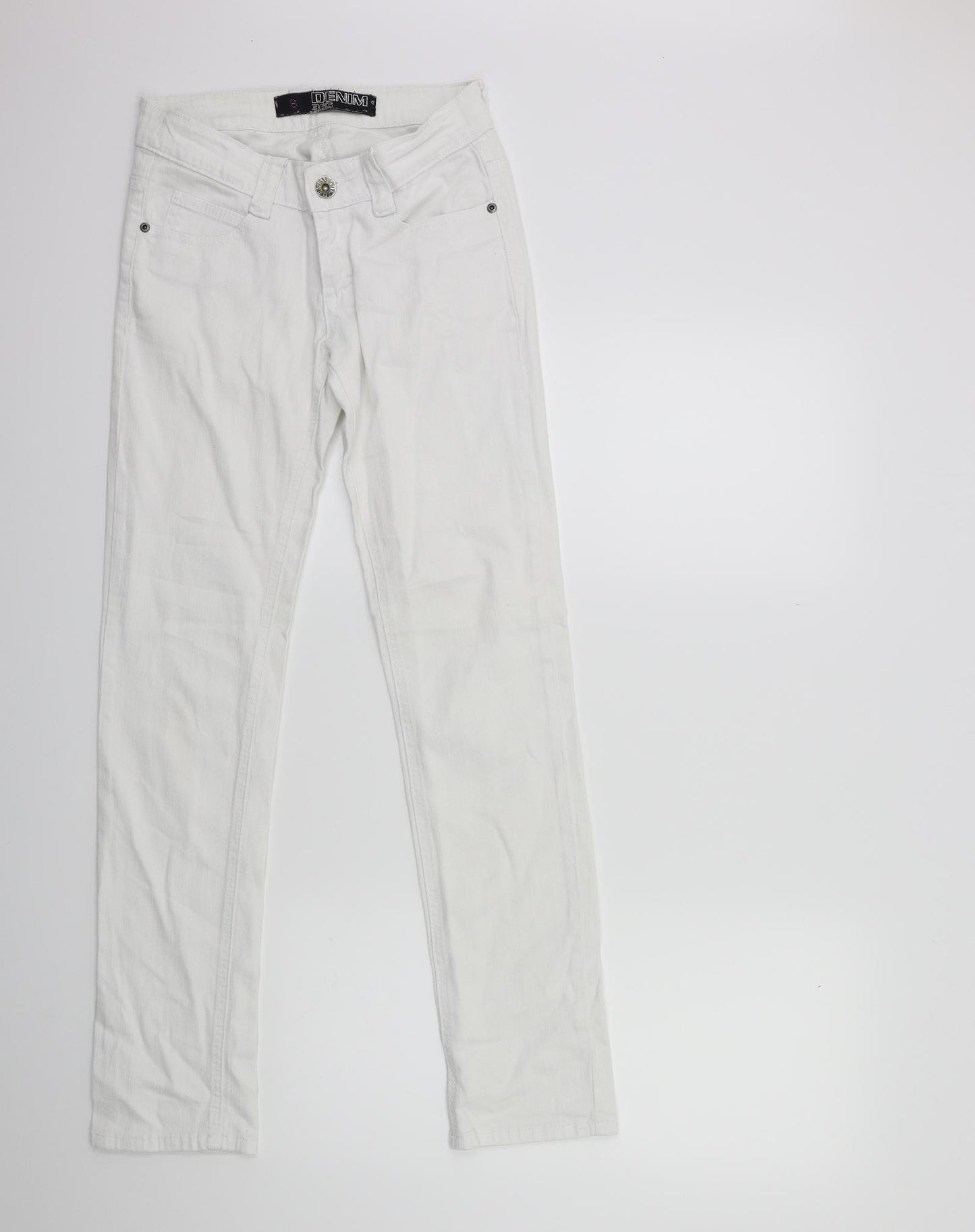 Denim 365 Womens White  Denim Skinny Jeans Size 8 L30 in