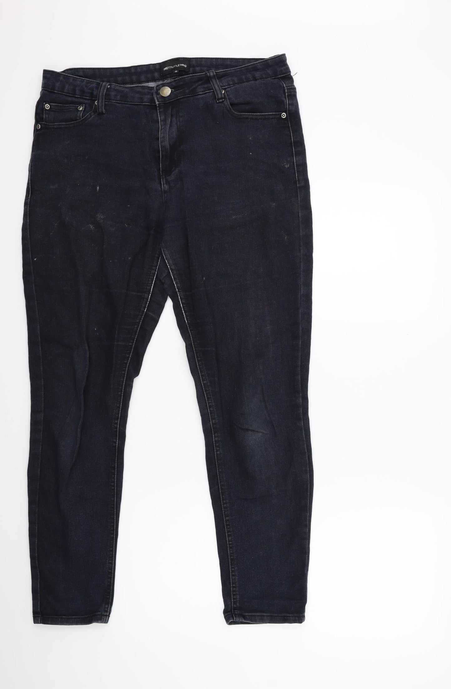PRETTYLITTLETHING Womens Blue  Denim Skinny Jeans Size 14 L29 in