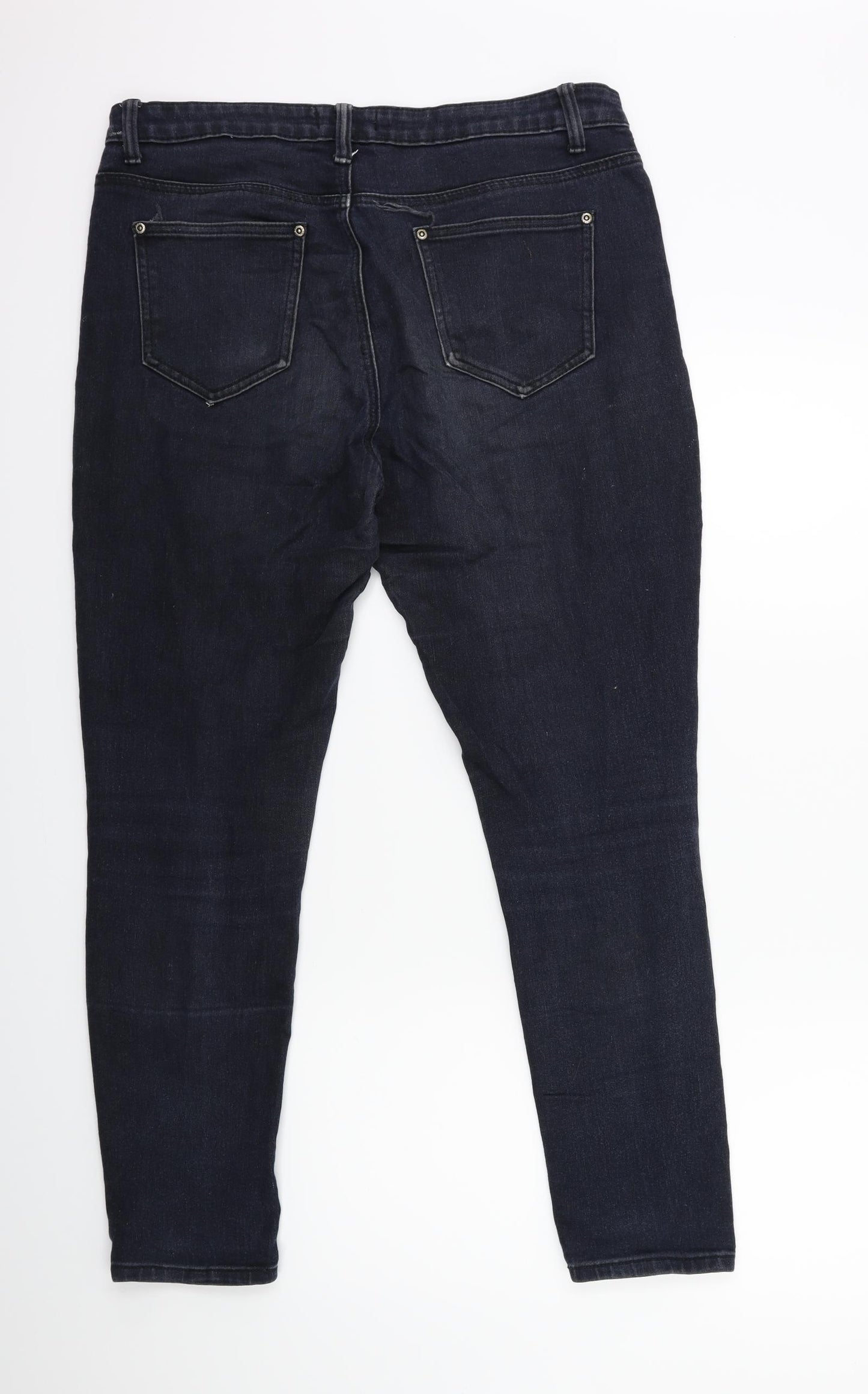 PRETTYLITTLETHING Womens Blue  Denim Skinny Jeans Size 14 L29 in