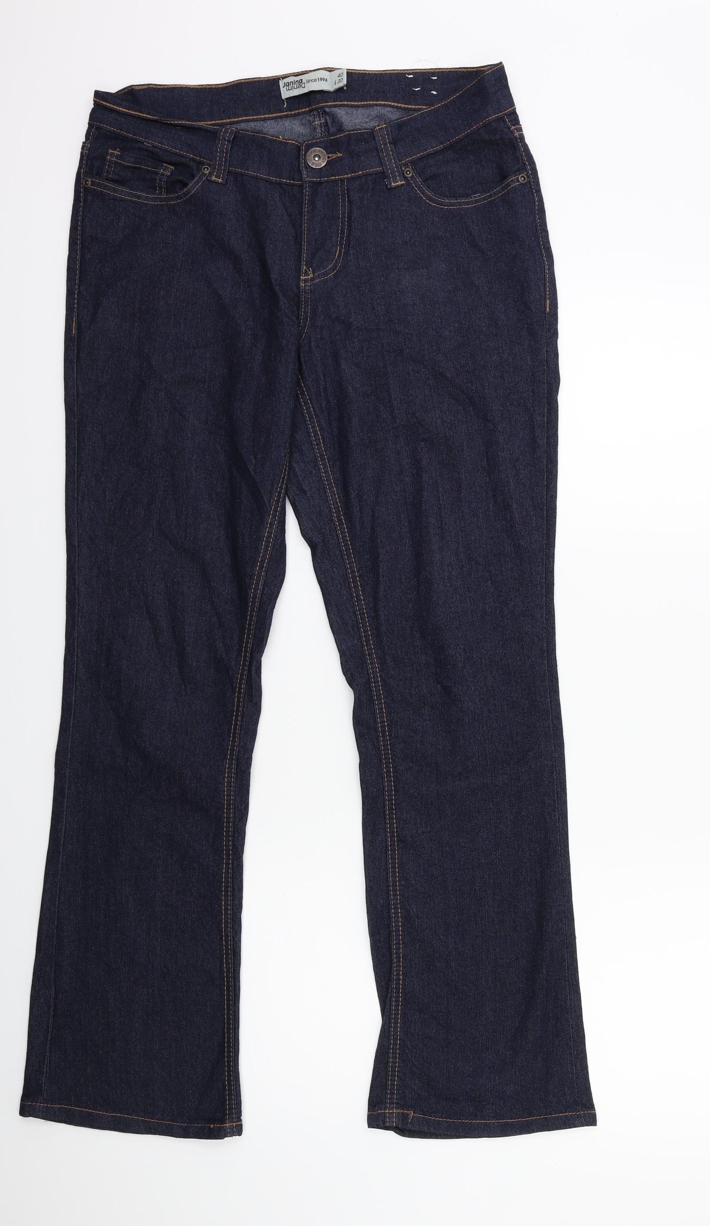 Janina Denim Womens Blue  Denim Flared Jeans Size 12 L30 in